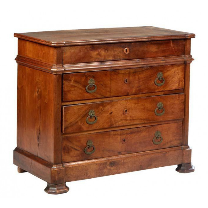 Appraisal: French Provincial Louis Philippe Carved Walnut Commode th c the