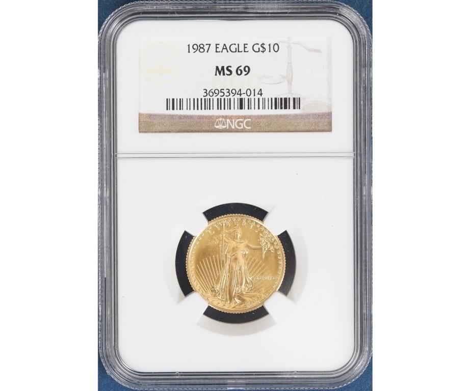 Appraisal: gold ten dollar Eagle coin M clad cased x fine