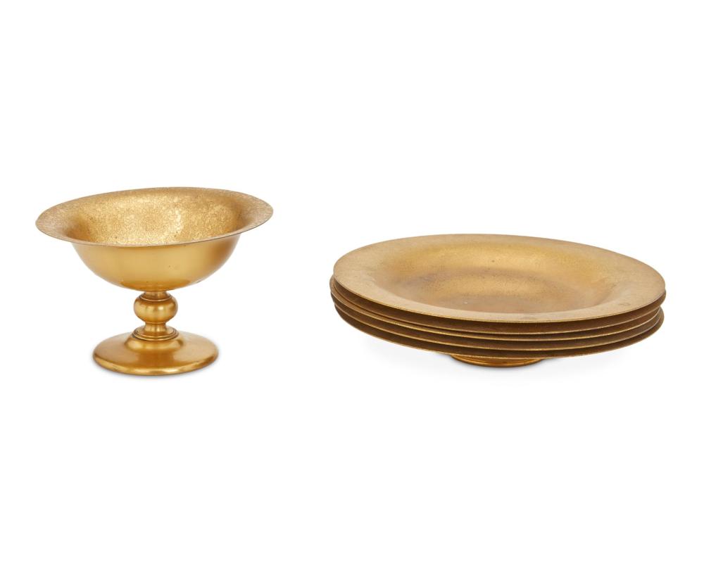 Appraisal: A group of Tiffany Studios gilt-bronze table items Circa -