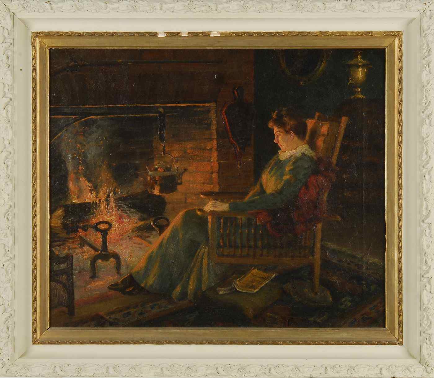 Appraisal: OSCAR MILLERAmerican - Interior scene with a woman seated by