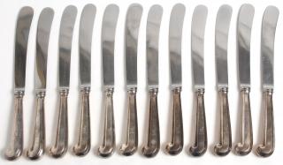 Appraisal: Weighted Silver Dinner Knives Circa bearing Lionel Alfred Crichton maker's