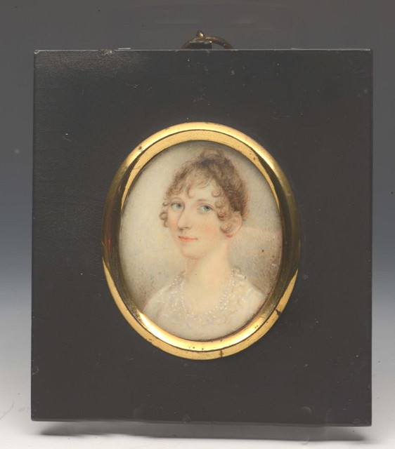 Appraisal: AN OVAL MINIATURE portrait of The Honorable Lady Elizabeth Vaughan