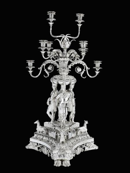 Appraisal: THE HUNTLY TESTIMONIAL A Regency silver ten-light candelabrum centrepiece Paul