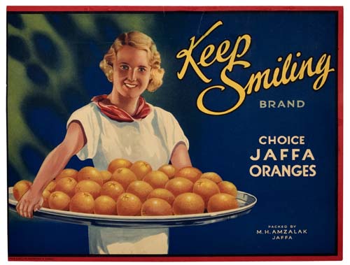 Appraisal: ANONYMOUS KEEP SMILING BRAND JAFFA ORANGES x inches Saddie Co