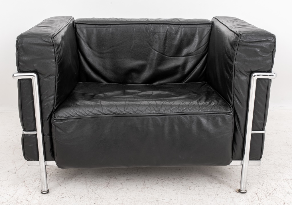 Appraisal: LE CORBUSIER LC- GRAND CONFORT LOUNGE CHAIR Charles-Edouard Jeanneret French