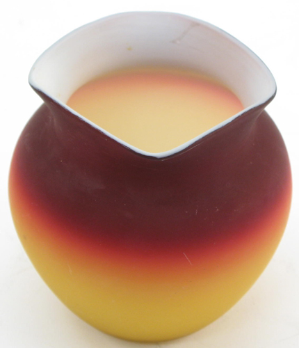 Appraisal: A RARE WHEELING PEACH BLOW ART GLASS VASE in matte