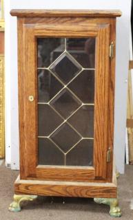 Appraisal: Lion Footed Glass Front Low Cabinet Lion Footed Glass Front