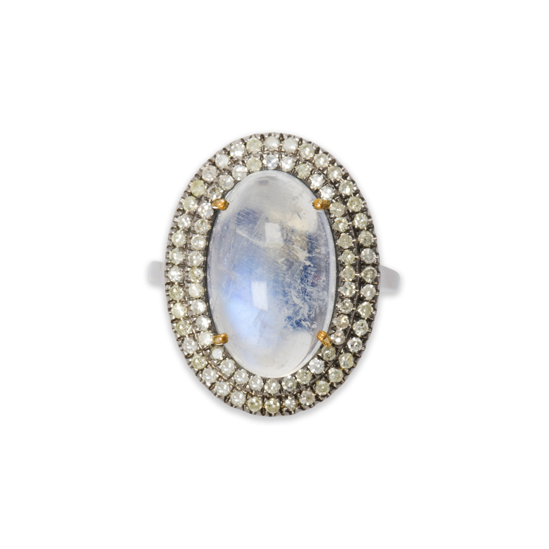 Appraisal: A MOONSTONE AND DIAMOND RING A moonstone and diamond ring