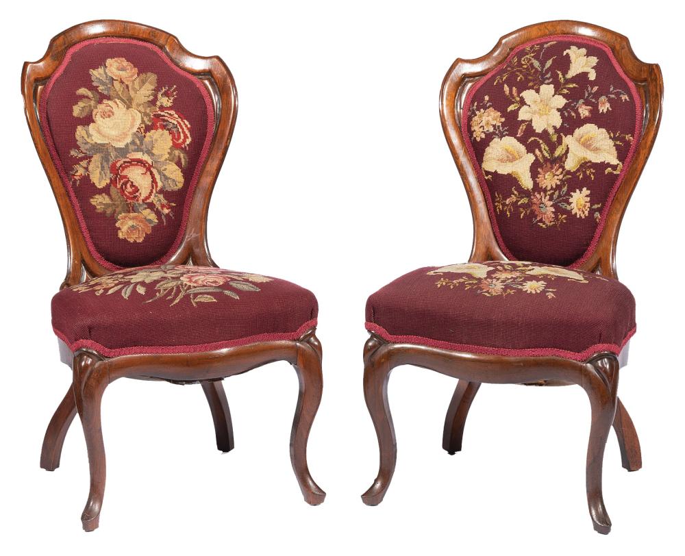 Appraisal: Pair of American Rococo Carved and Laminated Rosewood Side Chairs