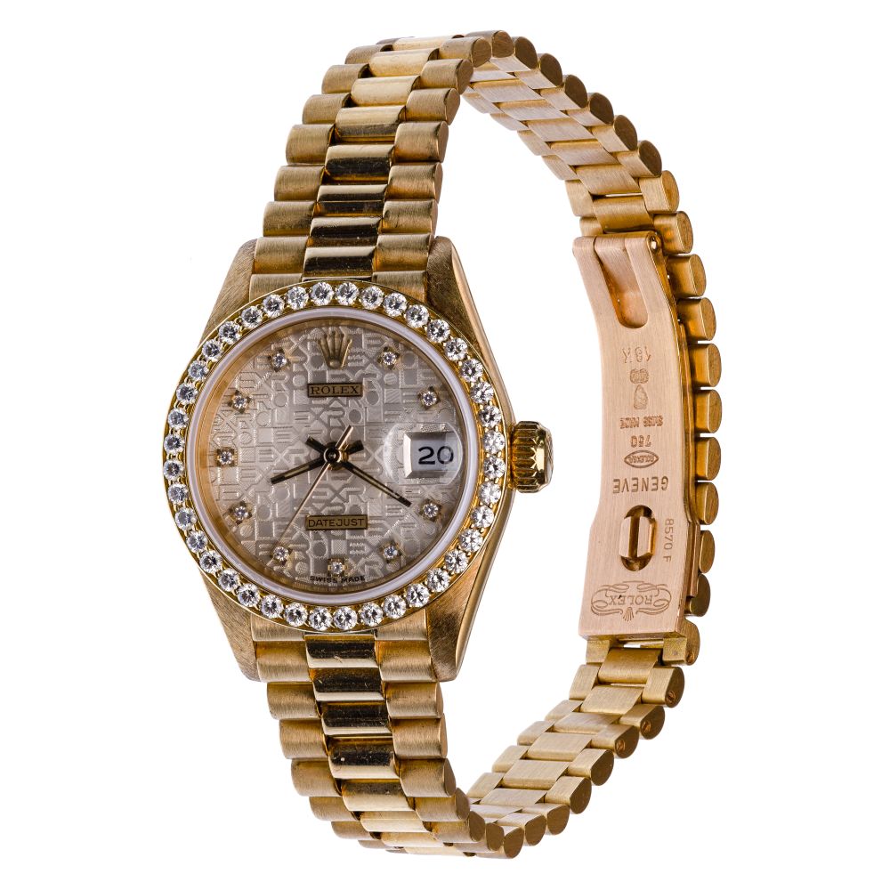 Appraisal: ROLEX DATEJUST K YELLOW GOLD AND DIAMOND CASE AND BAND