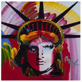 Appraisal: Peter Max Head of the Statue of Liberty signed lower