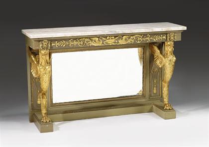 Appraisal: Empire style painted and parcel gilt console late th century