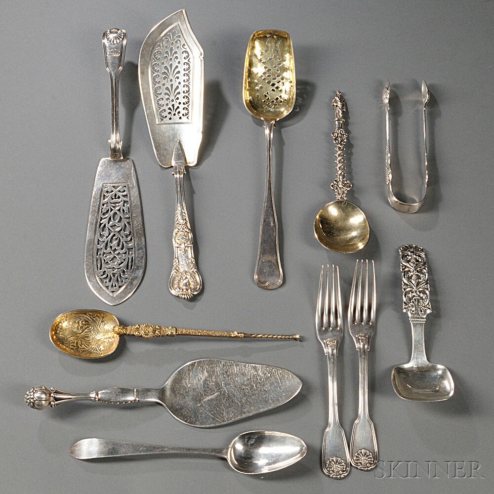 Appraisal: Eleven Pieces of British and Continental Silver Flatware six British