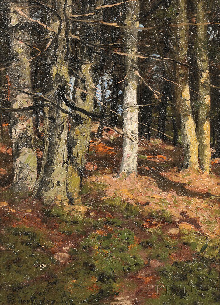 Appraisal: Benjamin Ben Foster American - Woodland Light Signed and dated