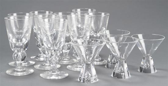 Appraisal: Group of Steuben Teardrop stemware All pieces etched Steuben on