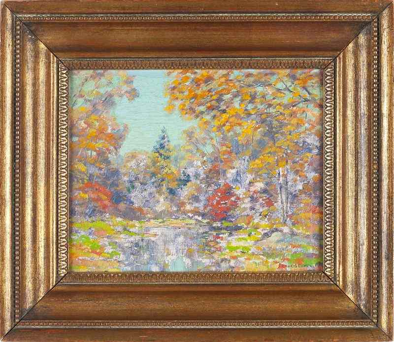 Appraisal: Francis Dixon NY - Autumnoil on board signed ''Francis Dixon''