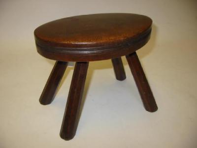 Appraisal: A SMALL TREEN STOOL th century of oval form with