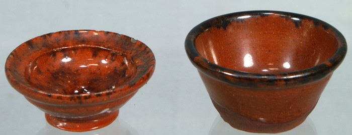 Appraisal: miniature glazed redware bowls one with manganese decoration d Estimate