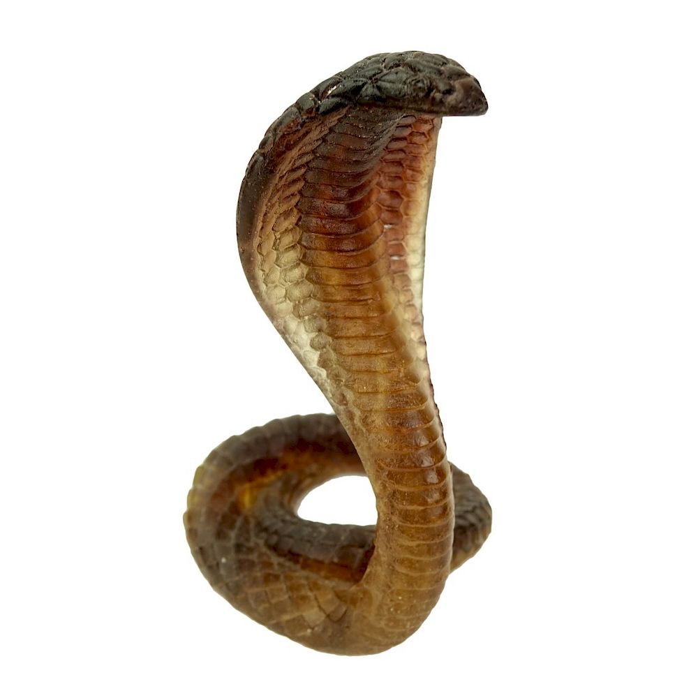 Appraisal: Daum Cobra Daum France Coiled Cobra Pate De Verre Figurine