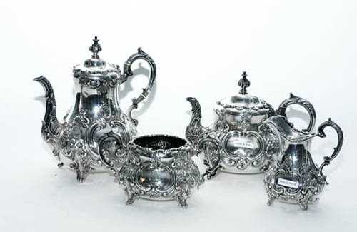 Appraisal: COFFEE SET AND TEA SET London Maker's mark DHCH probably