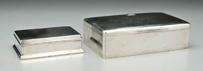 Appraisal: Two sterling silver rectangular boxes one Gorham gilt silver jewelry