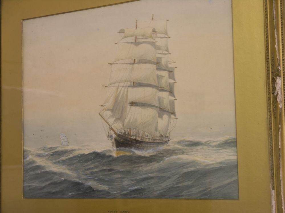 Appraisal: A th century watercolour 'The Cutty Sark in Full Sail'