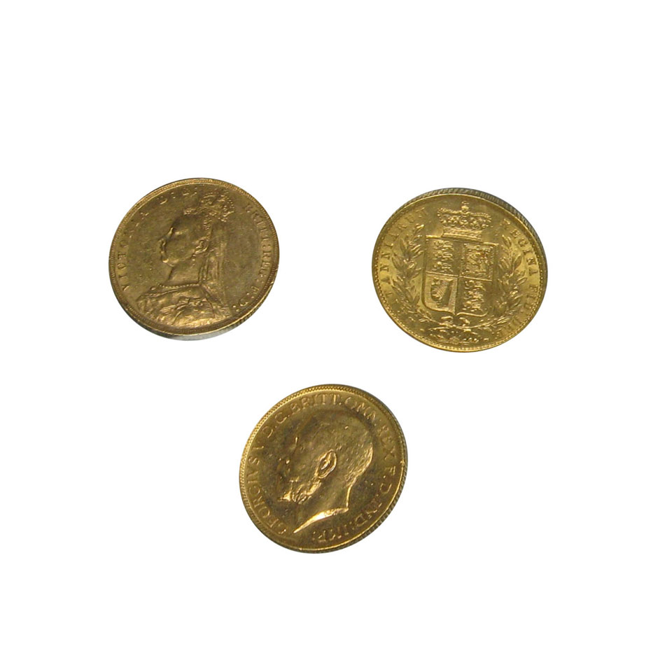 Appraisal: British Gold Sovereigns amp and an Australian gold sovereign