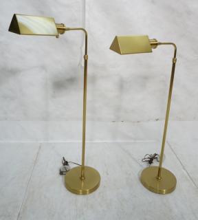 Appraisal: Pr KOCH LOWY Style Brass Floor Lamps Adjustable height and