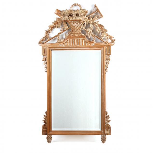 Appraisal: LABARGE LOUIS XVI STYLE CARVED PINE MIRROR Late th century