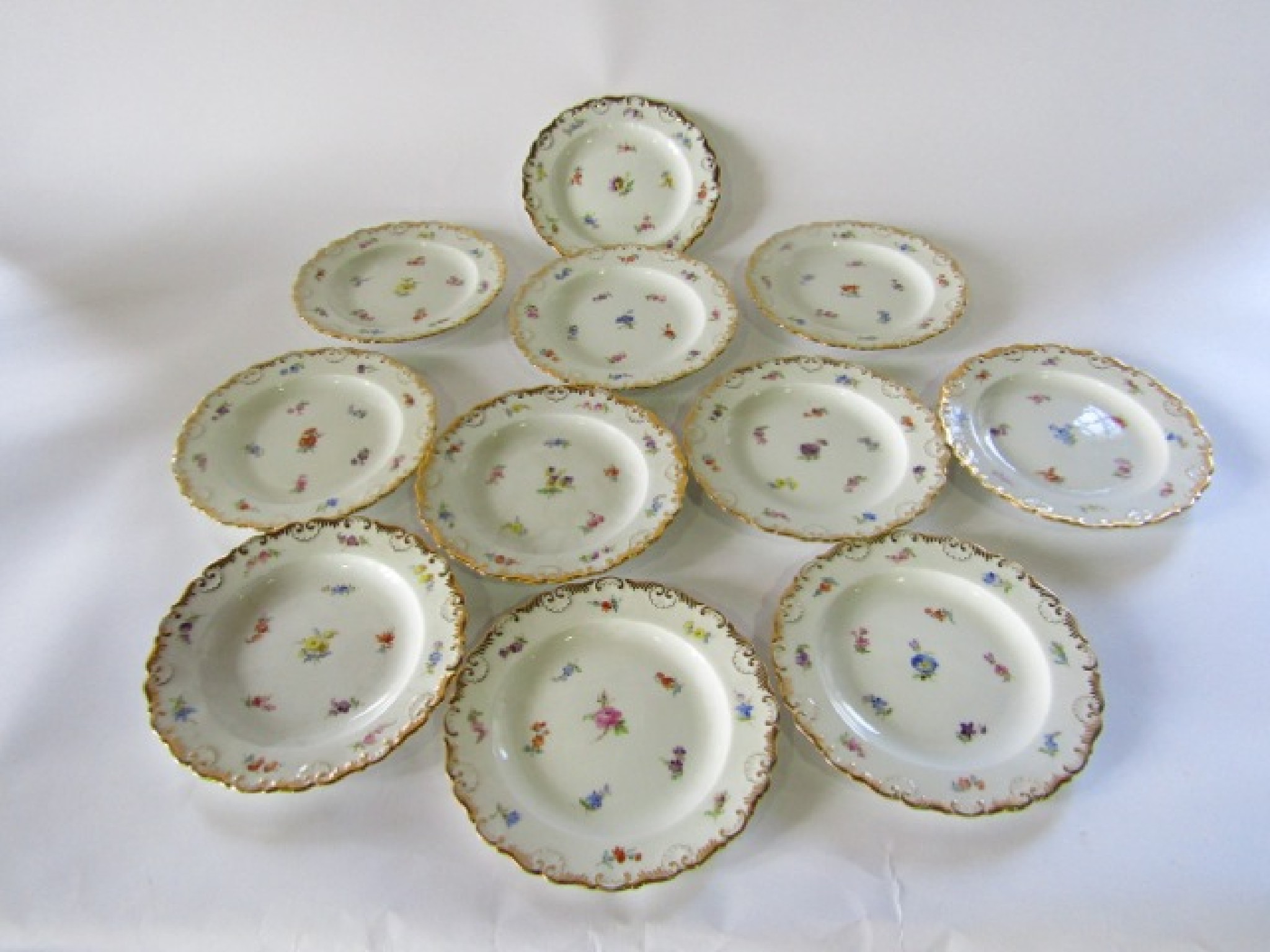 Appraisal: A set of eleven late th century continental Meissen type