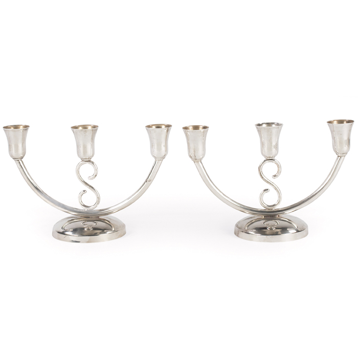 Appraisal: Juvento Lopez Reyes candlesticks pair attribution Mexico sterling each with