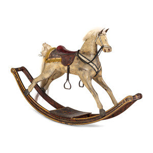 Appraisal: A Carved and Painted Wood Rocking Horse Early th Century