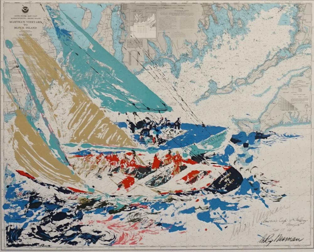 Appraisal: LEROY NEIMAN AMERICAN - AMERICA'S CUP SEPTEMBER SERIGRAPH PRINTED ON