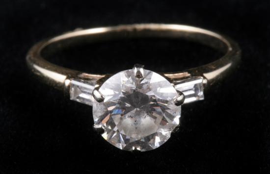 Appraisal: K YELLOW AND WHITE GOLD AND DIAMOND ENGAGEMENT TYPE RING