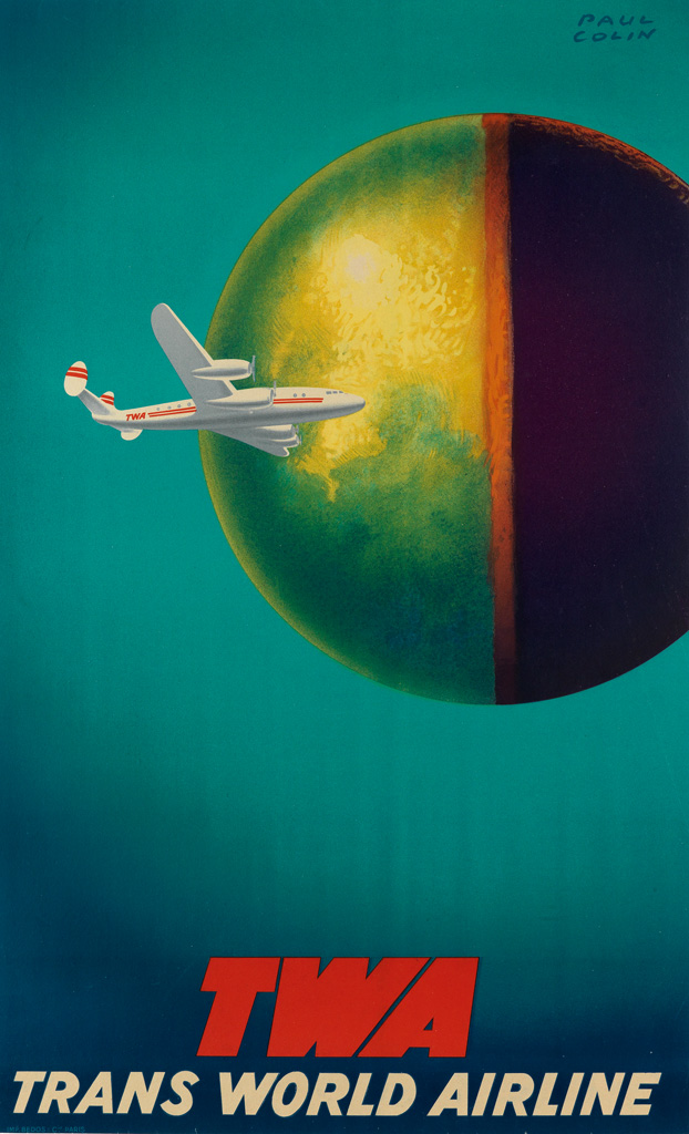 Appraisal: PAUL COLIN - TWA TRANS WORLD AIRLINE Circa x inches