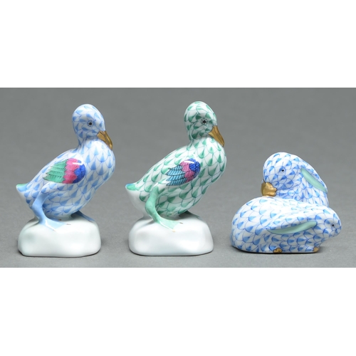 Appraisal: Three Herend models of pair of miniature seated rabbits and