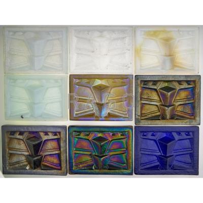 Appraisal: FRANK LLOYD WRIGHT Nine glass tiles made as lighting lens