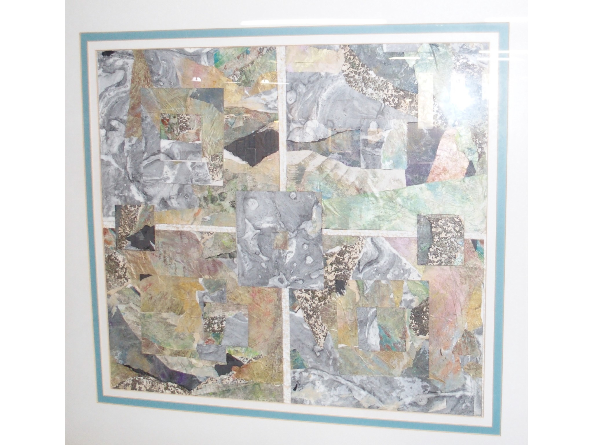 Appraisal: ALISON JOHNSON Abstract Composition signed collage and mixed media