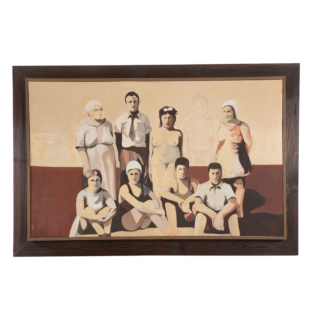 Appraisal: Manner of Molly Dee Family Portrait oil American b Oil