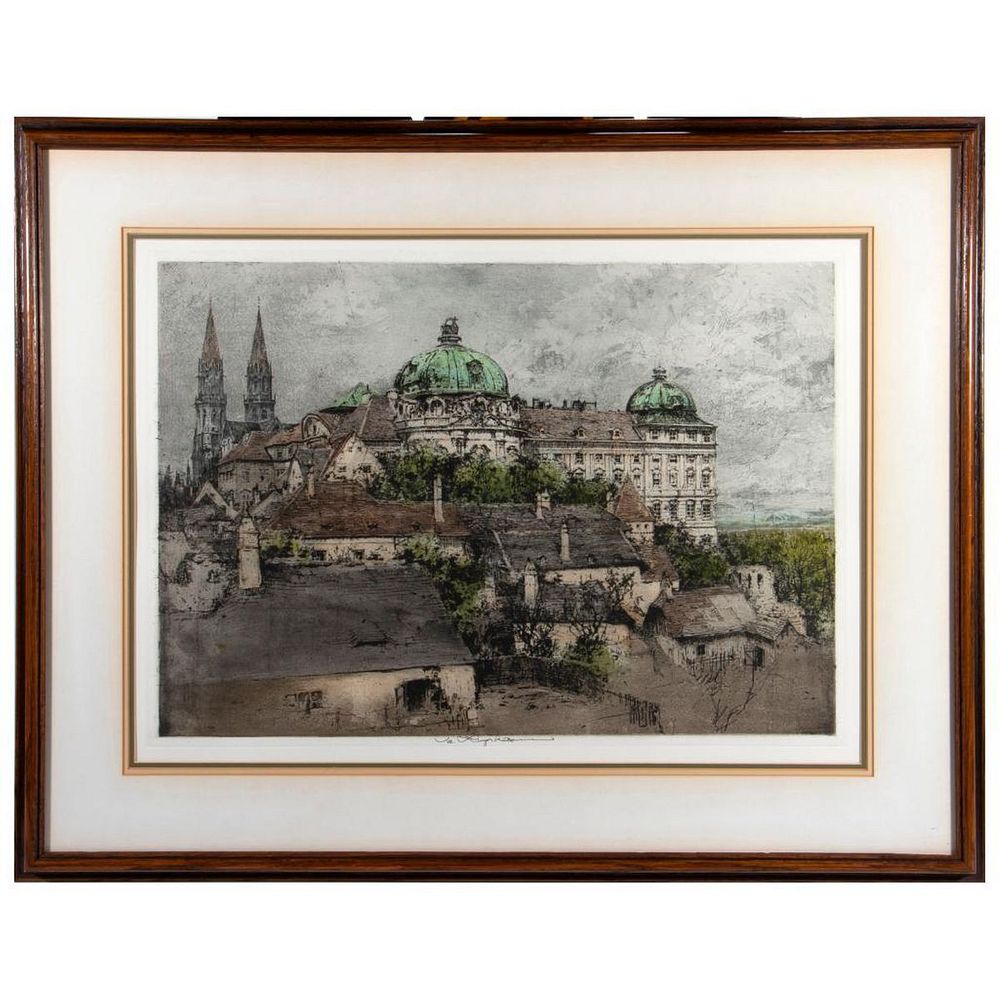 Appraisal: Luigi Kasimir Austrian - Etching sight in w in h