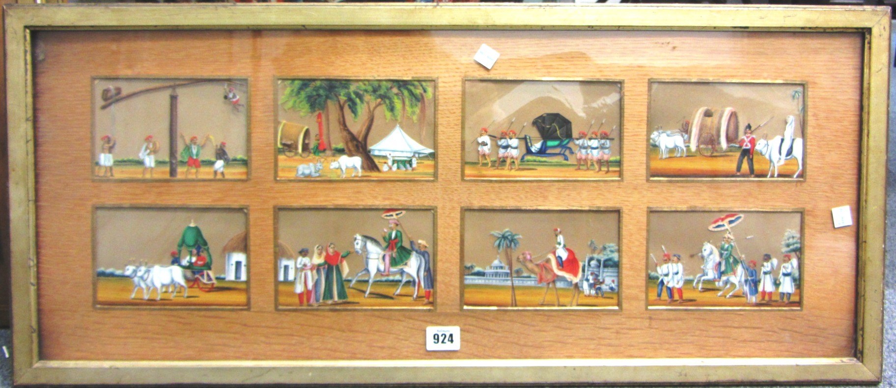 Appraisal: A set of Indian mica paintings in four frames late