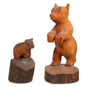 Appraisal: Two Carved Wood Animals by Don Colp American b in