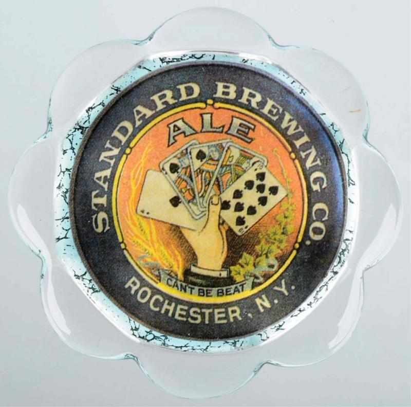 Appraisal: Standard Brewing Company Paperweight Great example with nice card playing