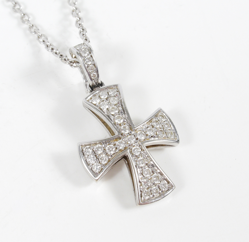 Appraisal: K DIAMOND CROSS NECKLACE BY SONIA B K white gold