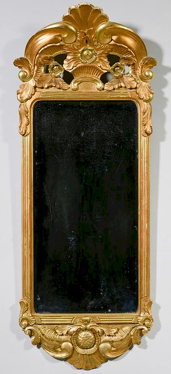 Appraisal: Gilt Carved Rococo Mirror European Rococo gilt carved mirror pierced