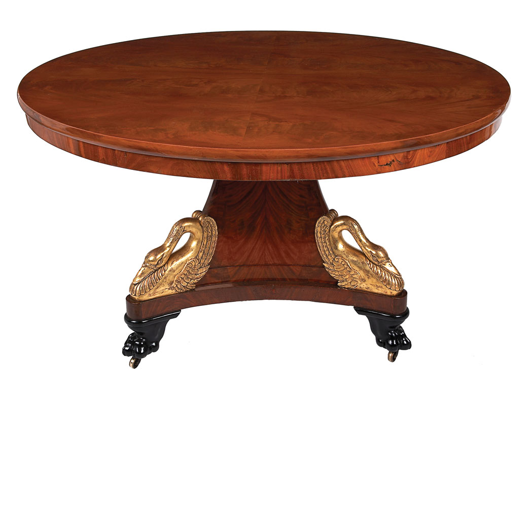 Appraisal: Restauration Part Ebonized and Parcel Gilt Mahogany Center Table First