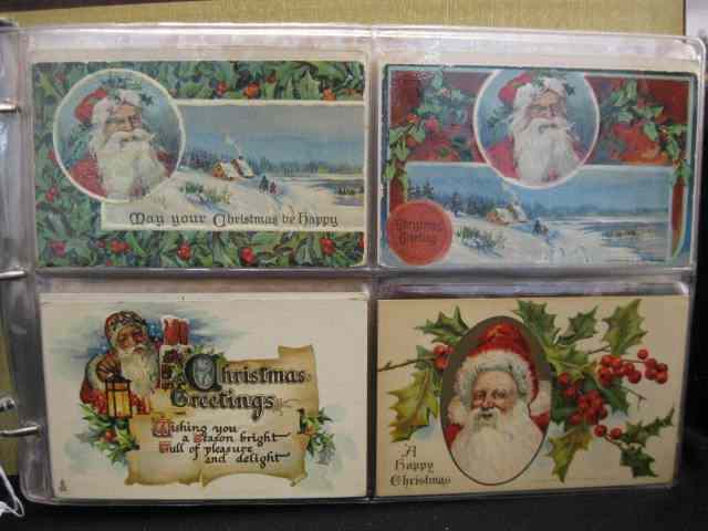 Appraisal: Album of Postcards mostly Christmas with Santa's childrens mostly -