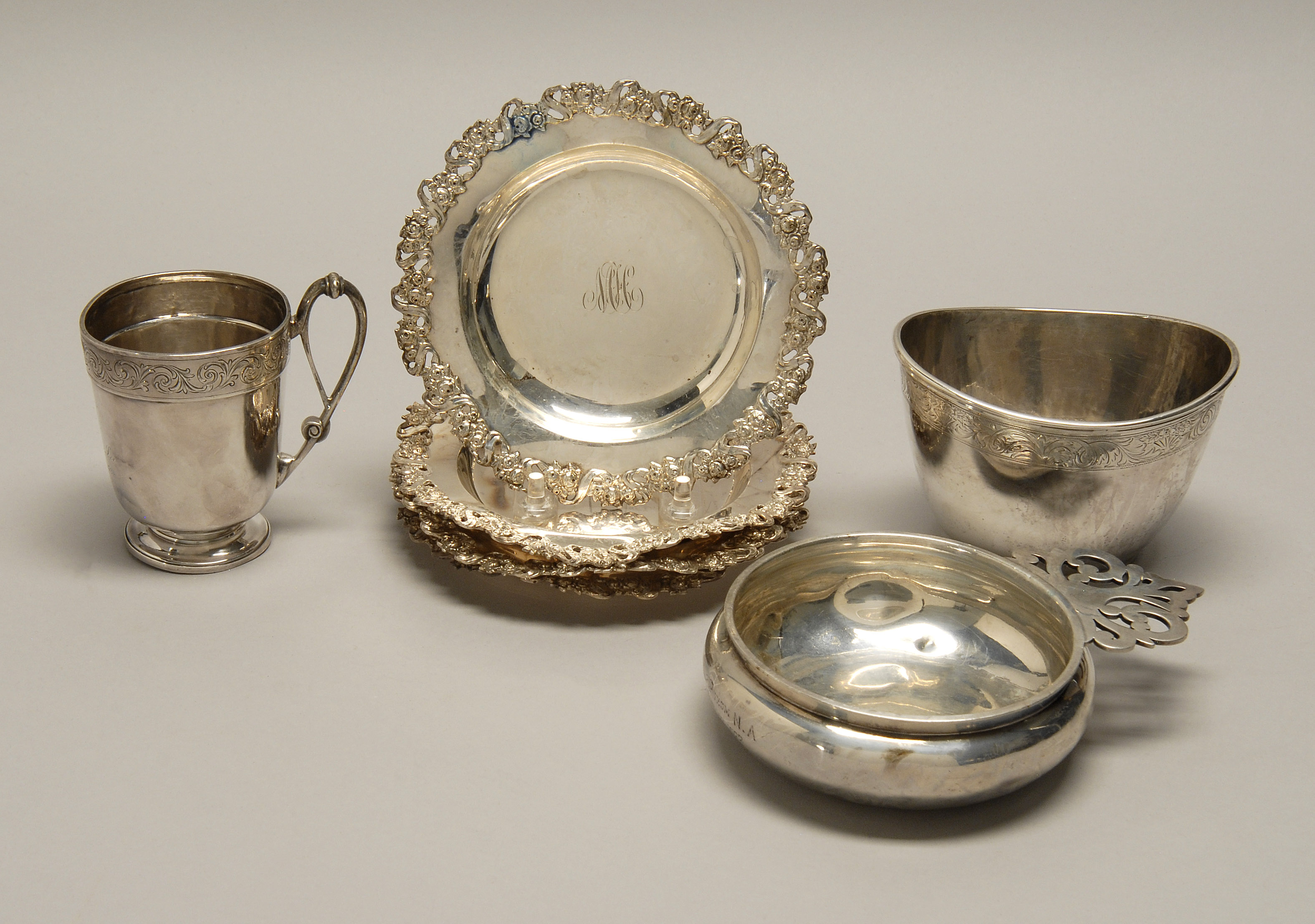 Appraisal: SEVEN PIECES OF AMERICAN STERLING SILVER - Four Durgin monogrammed