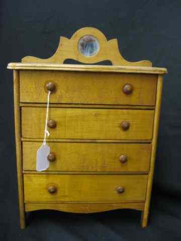 Appraisal: Antique Doll Size Chest of Drawers four drawer mirror back