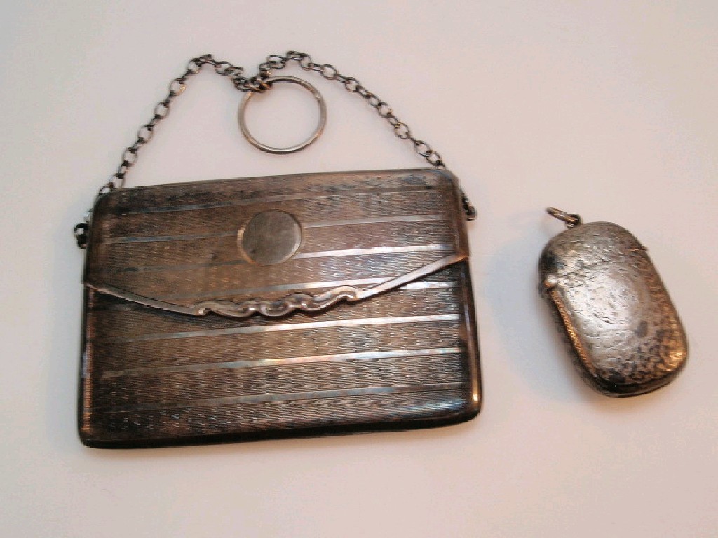 Appraisal: A George V silver card case modelled as a small